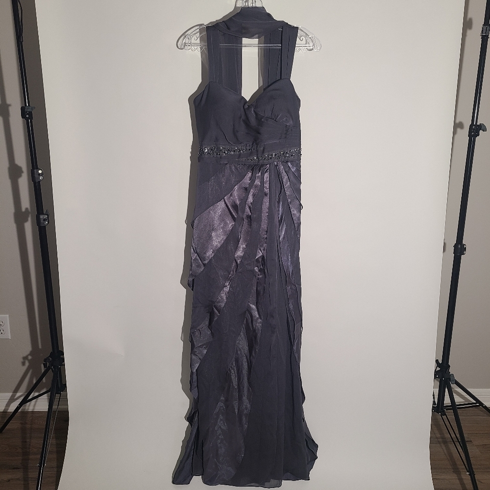 Adriana Papell Dusty Purple Dress Women's Size 12 with Shawl